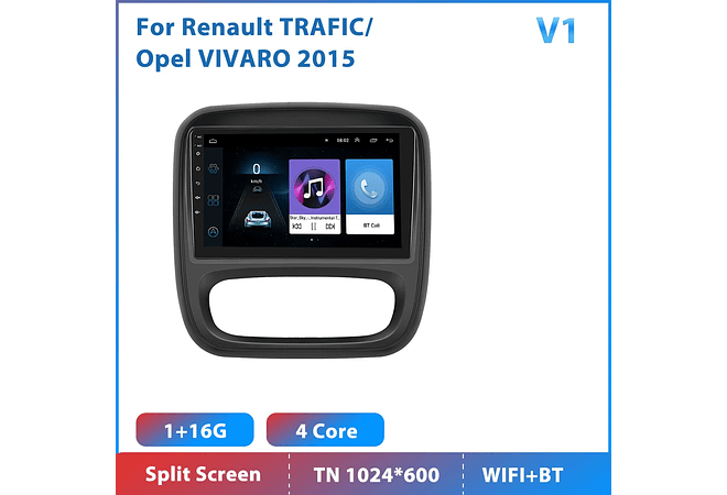 RD182 Android opel vivaro 2015 1GB a 8GB RAM e 16GB a 128GB ROM com ou sem Carplay