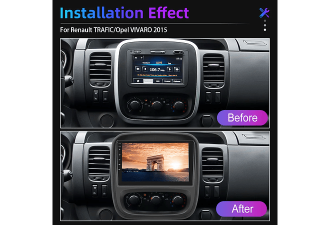 RD182 Android opel vivaro 2015 1GB a 8GB RAM e 16GB a 128GB ROM com ou sem Carplay