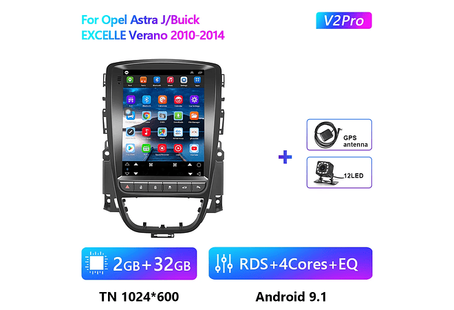 RD183 Android opel astra j buick excelle verano 2010-2014 1GB a 8GB RAM e 16GB a 128GB ROM com ou sem Carplay