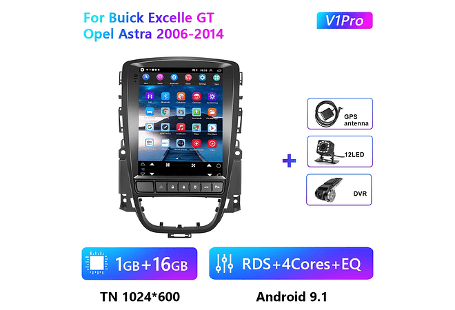 RD184 Android opel astra 2006-2014 1GB a 8GB RAM e 16GB a 128GB ROM com ou sem Carplay