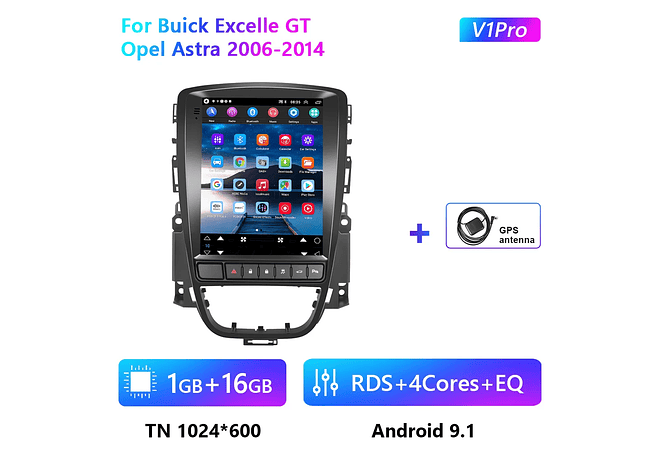 RD184 Android opel astra 2006-2014 1GB a 8GB RAM e 16GB a 128GB ROM com ou sem Carplay