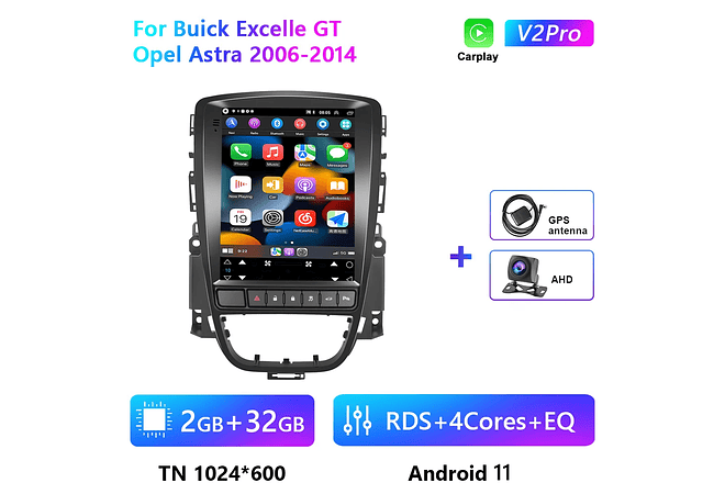 RD184 Android opel astra 2006-2014 1GB a 8GB RAM e 16GB a 128GB ROM com ou sem Carplay