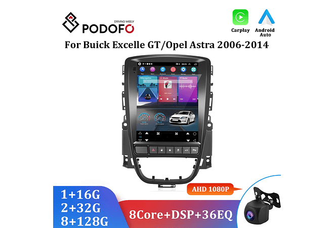 RD184 Android opel astra 2006-2014 1GB a 8GB RAM e 16GB a 128GB ROM com ou sem Carplay