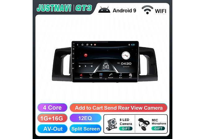 JUSTNAVI-rádio do carro para Toyota Corolla E130, E120, 2000-2004, Android 10.0, Autoradio, Play, GPS, Video Player, navegação, No 2 Din
