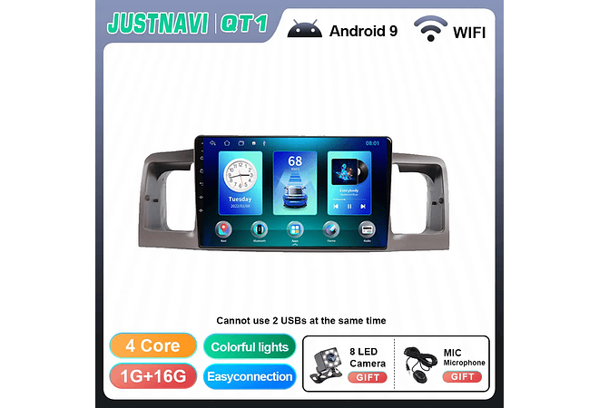 RD188 Android toyota corolla E120 E130 2000-2004 1GB a 8GB RAM e 16GB a 128GB ROM com ou sem Carplay