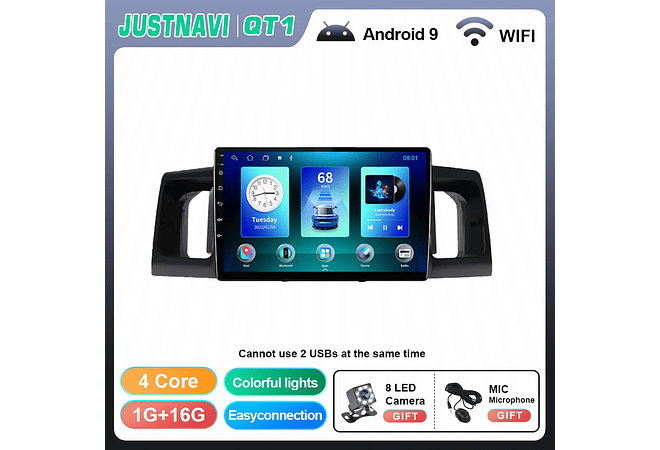 RD188 Android toyota corolla E120 E130 2000-2004 1GB a 8GB RAM e 16GB a 128GB ROM com ou sem Carplay