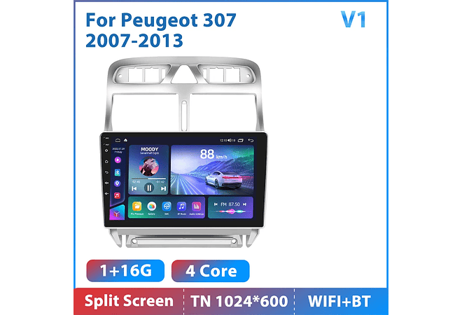 RD189 Android peugeot 307 2007-2013 1GB a 8GB RAM e 16GB a 128GB ROM com ou sem CarplayB a 8GB RAM e 16GB a 128GB ROM com ou sem Carplay