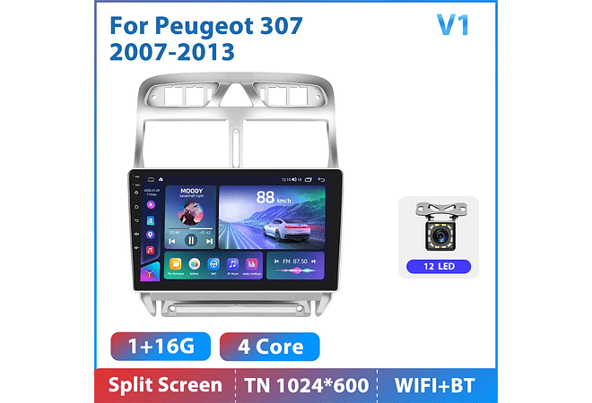 RD189 Android peugeot 307 2007-2013 1GB a 8GB RAM e 16GB a 128GB ROM com ou sem CarplayB a 8GB RAM e 16GB a 128GB ROM com ou sem Carplay