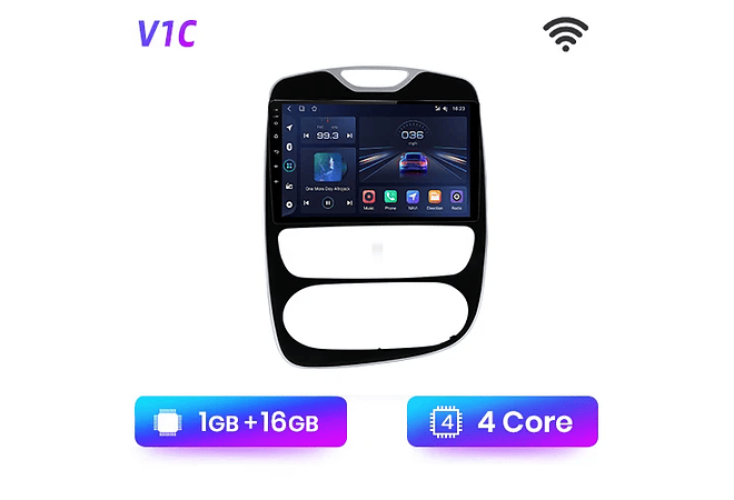 RD192 Android Renault clio 4 2016-2019 1GB a 8GB RAM e 16GB a 128GB ROM com ou sem Carplay