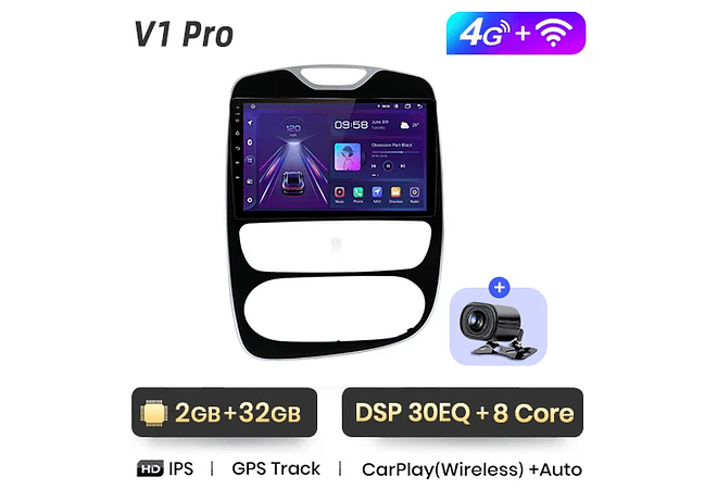 RD192 Android Renault clio 4 2016-2019 1GB a 8GB RAM e 16GB a 128GB ROM com ou sem Carplay