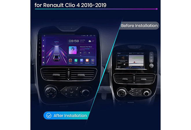 RD192 Android Renault clio 4 2016-2019 1GB a 8GB RAM e 16GB a 128GB ROM com ou sem Carplay