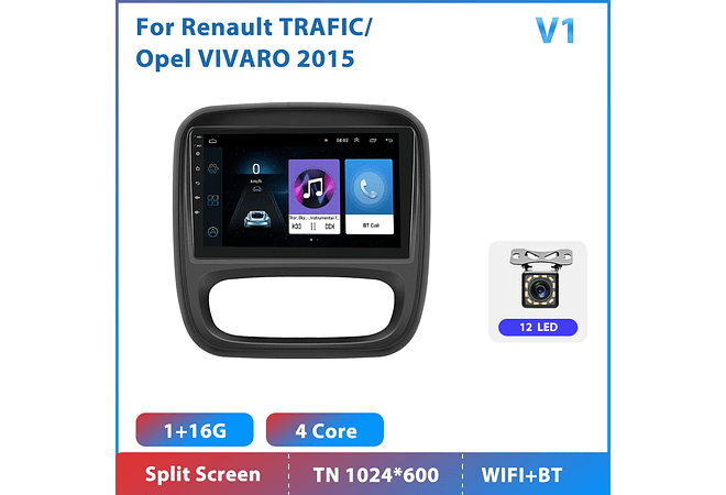 RD193 Android renault Trafego 2015 1GB a 8GB RAM e 16GB a 128GB ROM com ou sem Carplay