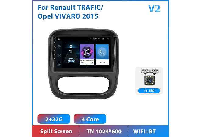 RD193 Android renault Trafego 2015 1GB a 8GB RAM e 16GB a 128GB ROM com ou sem Carplay