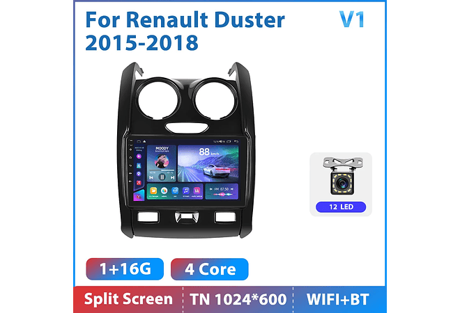 RD194 Android renault duster 2015-2018 1GB a 8GB RAM e 16GB a 128GB ROM com ou sem Carplay