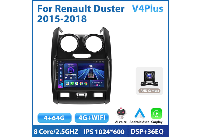 RD194 Android renault duster 2015-2018 1GB a 8GB RAM e 16GB a 128GB ROM com ou sem Carplay