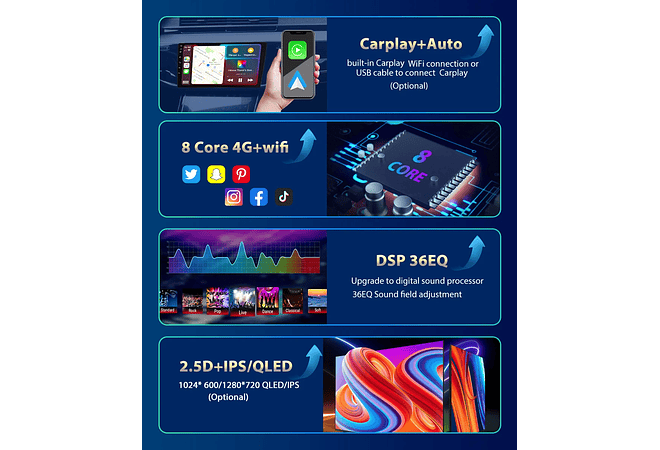 RD194 Android renault duster 2015-2018 1GB a 8GB RAM e 16GB a 128GB ROM com ou sem Carplay