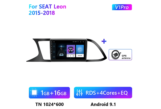 RD195 Android seat leon 2015-2018 1GB a 8GB RAM e 16GB a 128GB ROM com ou sem Carplay