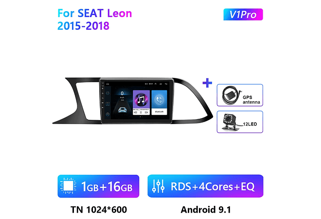 RD195 Android seat leon 2015-2018 1GB a 8GB RAM e 16GB a 128GB ROM com ou sem Carplay
