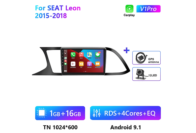 RD195 Android seat leon 2015-2018 1GB a 8GB RAM e 16GB a 128GB ROM com ou sem Carplay
