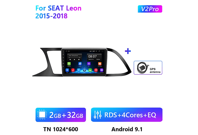 RD195 Android seat leon 2015-2018 1GB a 8GB RAM e 16GB a 128GB ROM com ou sem Carplay