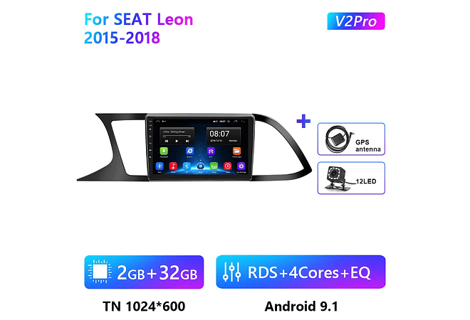 RD195 Android seat leon 2015-2018 1GB a 8GB RAM e 16GB a 128GB ROM com ou sem Carplay