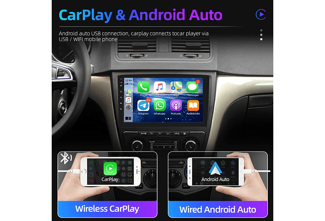 RD196 Android skoda yeti 2014 1GB a 8GB RAM e 16GB a 128GB ROM com ou sem Carplay