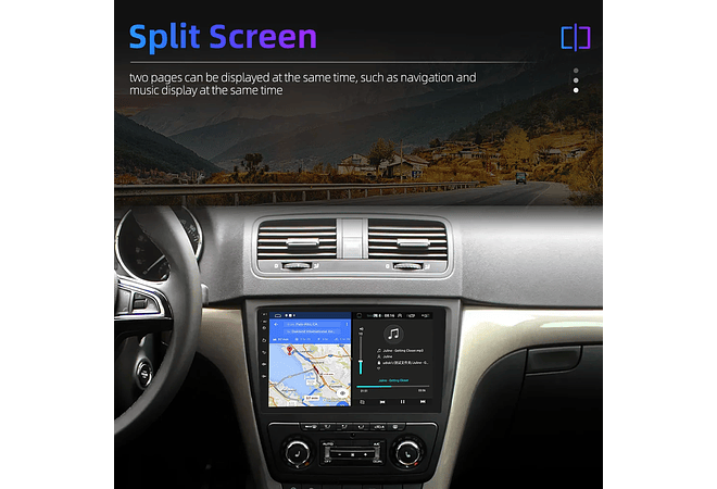 RD196 Android skoda yeti 2014 1GB a 8GB RAM e 16GB a 128GB ROM com ou sem Carplay