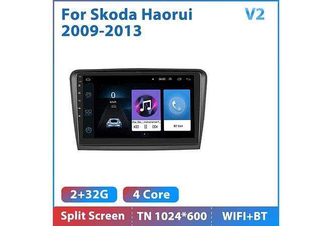 RD197 Android skoda skoda haorui 2009-2013 1GB a 8GB RAM e 16GB a 128GB ROM com ou sem Carplay