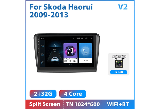 RD197 Android skoda skoda haorui 2009-2013 1GB a 8GB RAM e 16GB a 128GB ROM com ou sem Carplay