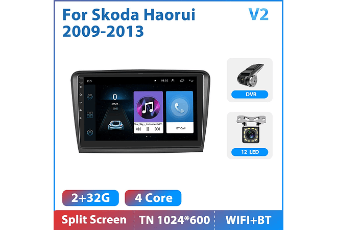 RD197 Android skoda skoda haorui 2009-2013 1GB a 8GB RAM e 16GB a 128GB ROM com ou sem Carplay