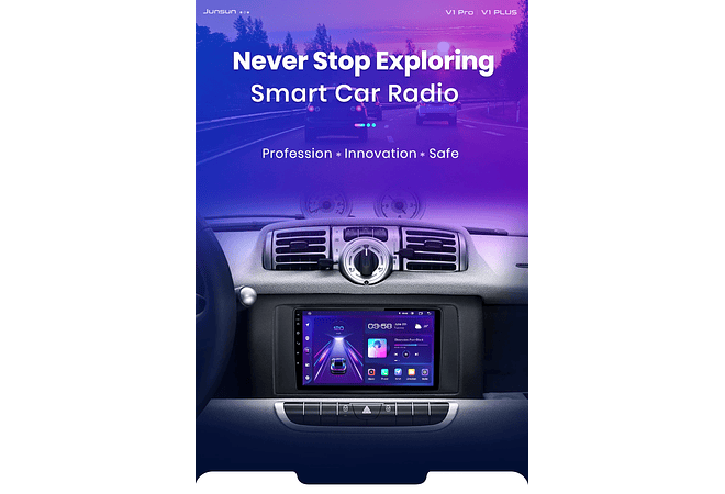 RD198 Android smart fortwo 451 2005-2010 1GB a 8GB RAM e 16GB a 128GB ROM com ou sem Carplay