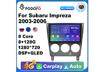 Leitor de vídeo multimídia rádio do carro de podofo android 10.1 para subaru impreza 2003-2006 gps carplay auto wifi bt áudio 2 din dspRD199 Android subaru Impreza 2003-2006 1GB a...