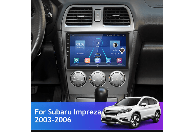 Leitor de vídeo multimídia rádio do carro de podofo android 10.1 para subaru impreza 2003-2006 gps carplay auto wifi bt áudio 2 din dspRD199 Android subaru Impreza 2003-2006 1GB a...