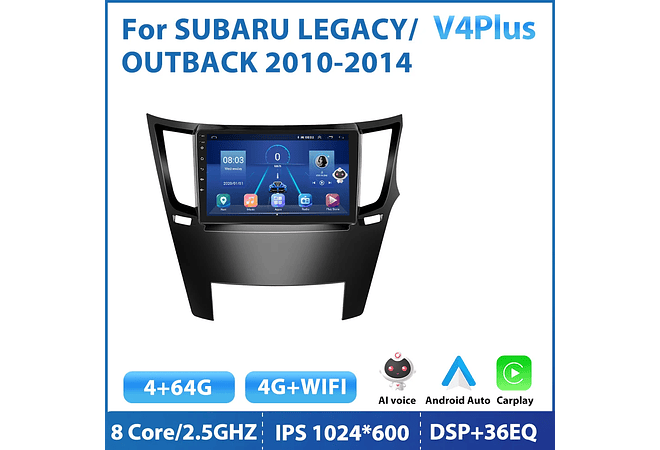 RD200 Android subaru legacy outback 2010-2014 1GB a 8GB RAM e 16GB a 128GB ROM com ou sem Carplay