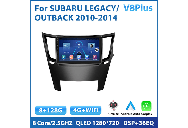 RD200 Android subaru legacy outback 2010-2014 1GB a 8GB RAM e 16GB a 128GB ROM com ou sem Carplay
