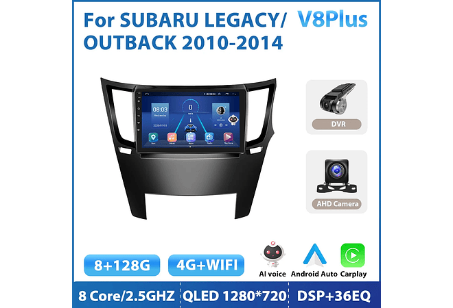 RD200 Android subaru legacy outback 2010-2014 1GB a 8GB RAM e 16GB a 128GB ROM com ou sem Carplay