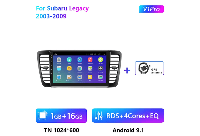 RD201 Android subaru legacy 2003-2009 1GB a 8GB RAM e 16GB a 128GB ROM com ou sem Carplay