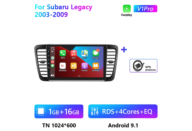 RD201 Android subaru legacy 2003-2009 1GB a 8GB RAM e 16GB a 128GB ROM com ou sem Carplay