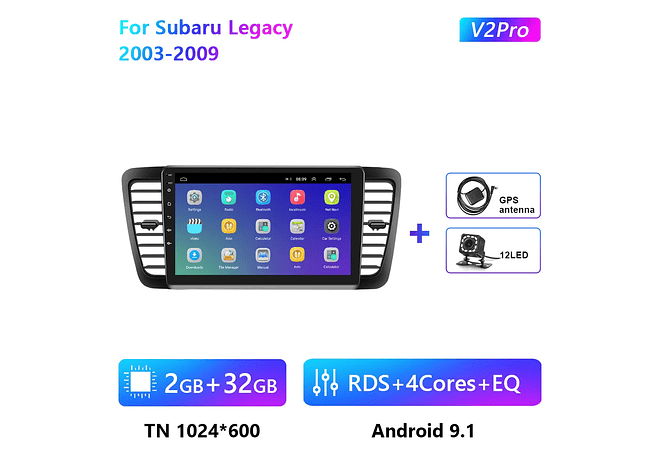 RD201 Android subaru legacy 2003-2009 1GB a 8GB RAM e 16GB a 128GB ROM com ou sem Carplay