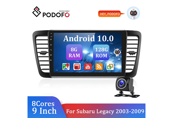 RD201 Android subaru legacy 2003-2009 1GB a 8GB RAM e 16GB a 128GB ROM com ou sem Carplay