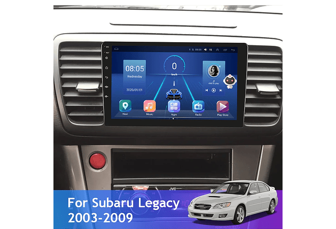 RD201 Android subaru legacy 2003-2009 1GB a 8GB RAM e 16GB a 128GB ROM com ou sem Carplay