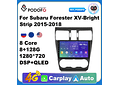 RD202 Android subaru forester xv-faixa brilhante 2015-2018 1GB a 8GB RAM e 16GB a 128GB ROM com ou sem Carplay