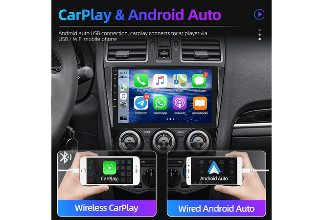 RD202 Android subaru forester xv-faixa brilhante 2015-2018 1GB a 8GB RAM e 16GB a 128GB ROM com ou sem Carplay