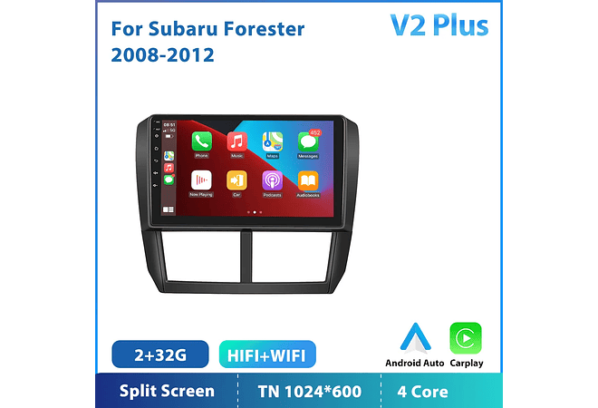 RD203 Android subaru forester 2008-2012 1GB a 8GB RAM e 16GB a 128GB ROM com ou sem Carplay