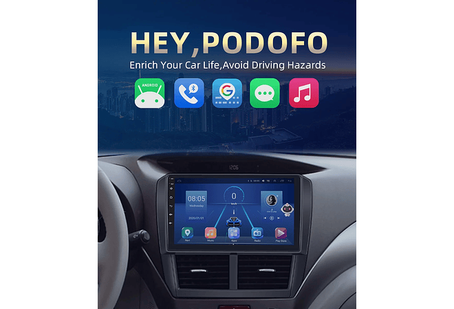 RD203 Android subaru forester 2008-2012 1GB a 8GB RAM e 16GB a 128GB ROM com ou sem Carplay