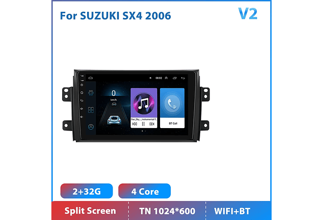 RD204 Android suzuki sx4 2006-2016 1GB a 8GB RAM e 16GB a 128GB ROM com ou sem Carplay
