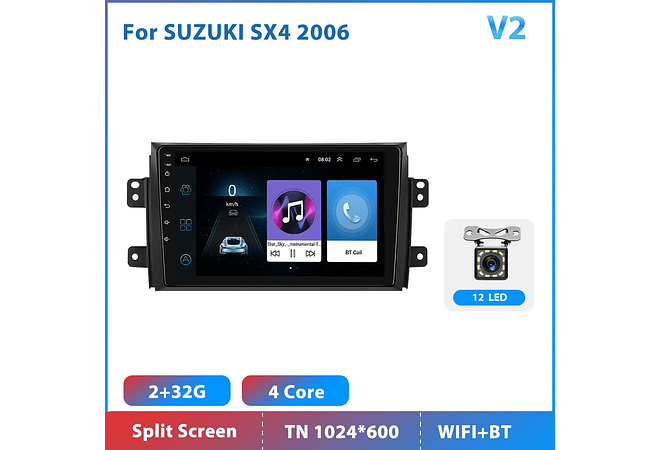 RD204 Android suzuki sx4 2006-2016 1GB a 8GB RAM e 16GB a 128GB ROM com ou sem Carplay