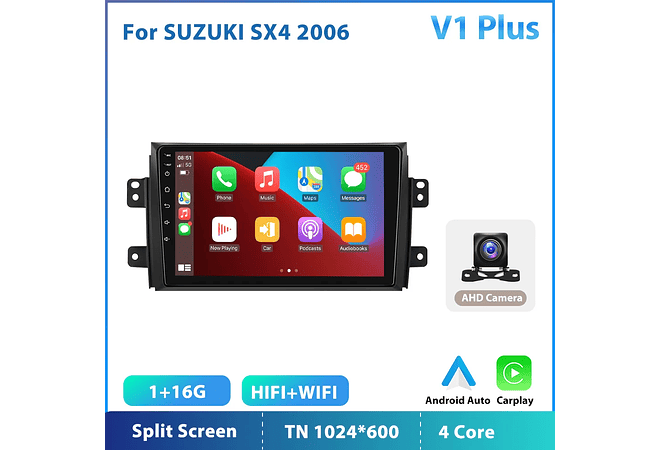 RD204 Android suzuki sx4 2006-2016 1GB a 8GB RAM e 16GB a 128GB ROM com ou sem Carplay