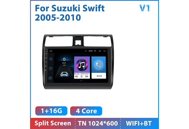 RD205 Android suzuki swift 2005-2010 1GB a 8GB RAM e 16GB a 128GB ROM com ou sem Carplay