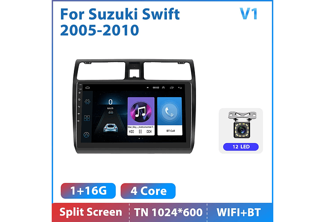 RD205 Android suzuki swift 2005-2010 1GB a 8GB RAM e 16GB a 128GB ROM com ou sem Carplay